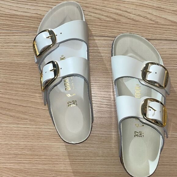 New Birkenstock Arizona Big Buckle High Shine Sandals 6.5 Medium/Narrow $190 - Picture 6 of 11